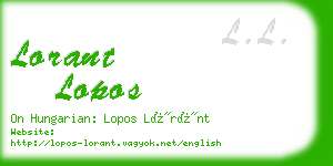 lorant lopos business card